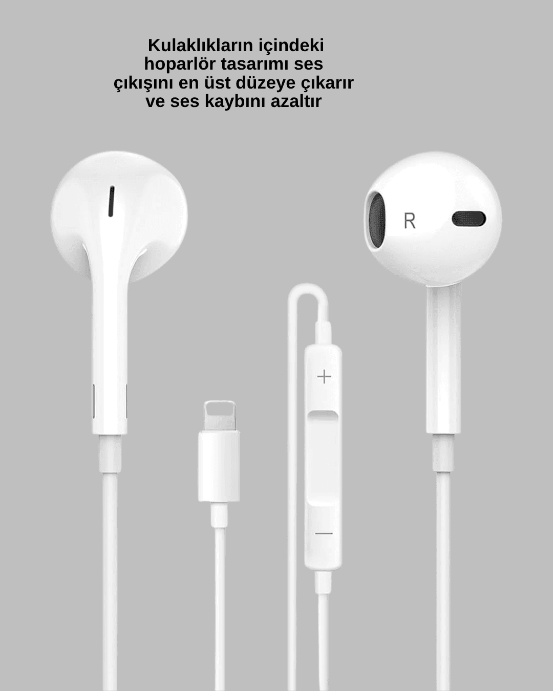 iPhone 14 ve altındaki modellerle uyumlu Kablolu kulaklık 3