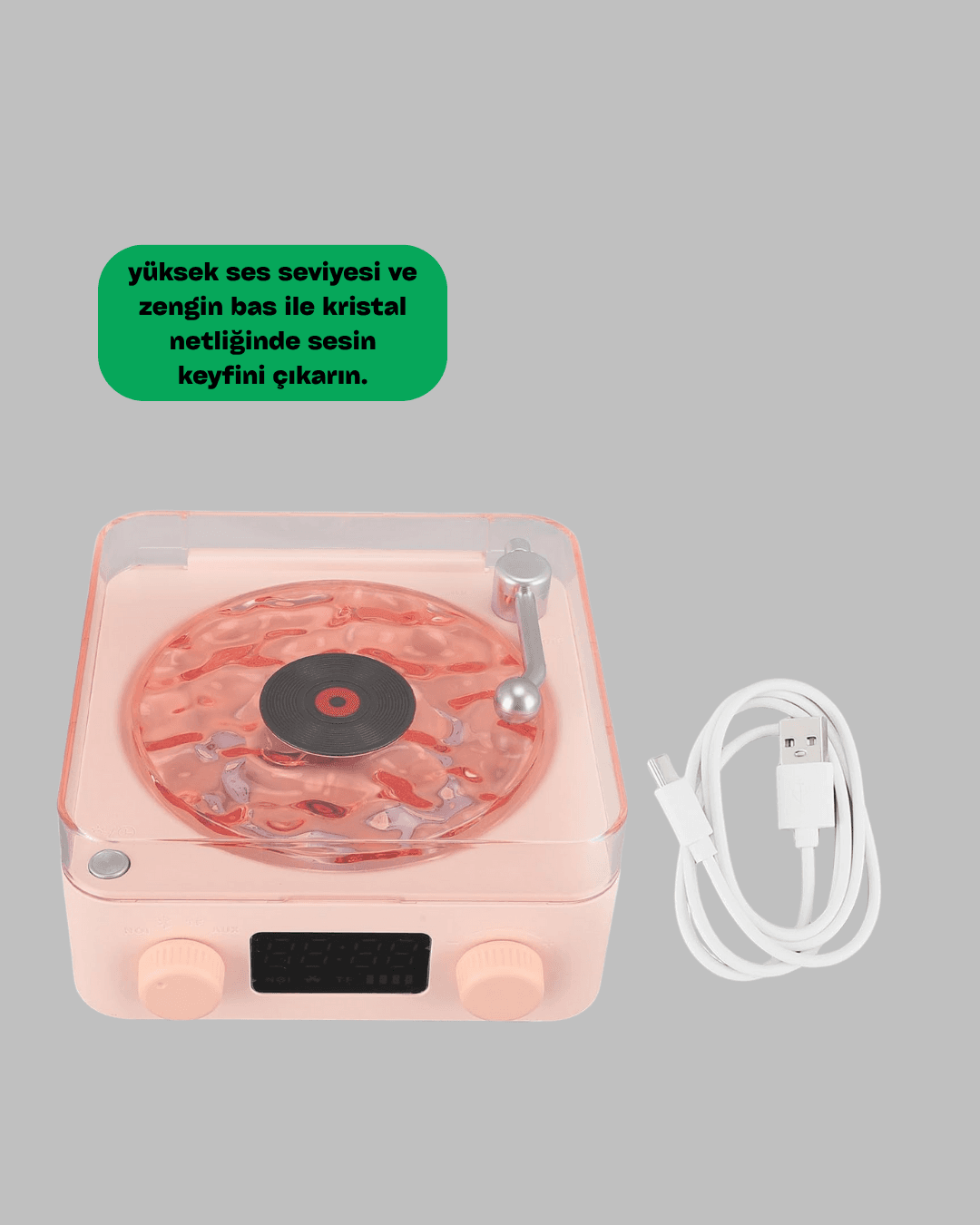 Retro Bluetooth Hoparlör PEMBE 3