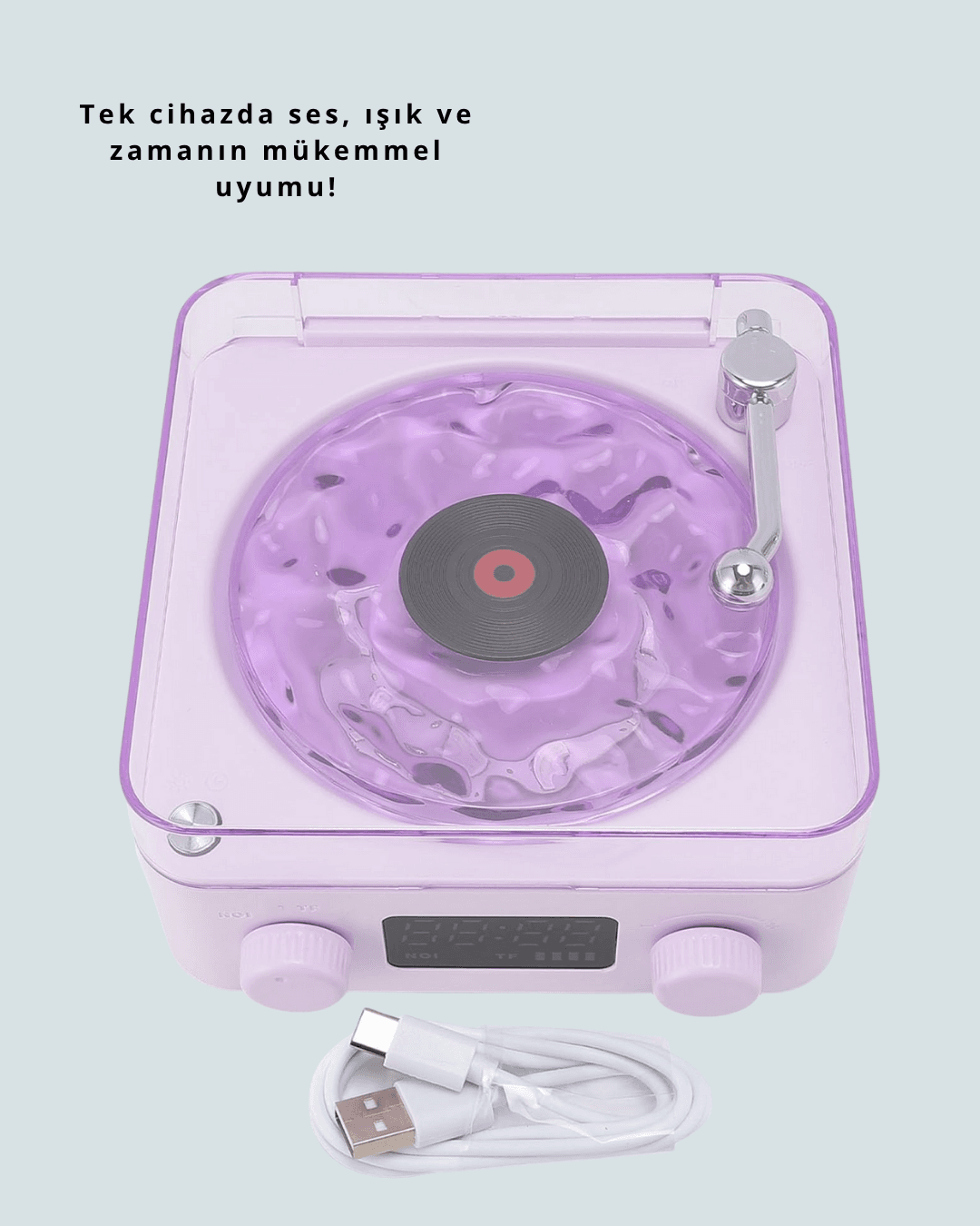 Bluetooth Retro Pikap Hoparlör – Projektörlü Gece Lambası 3