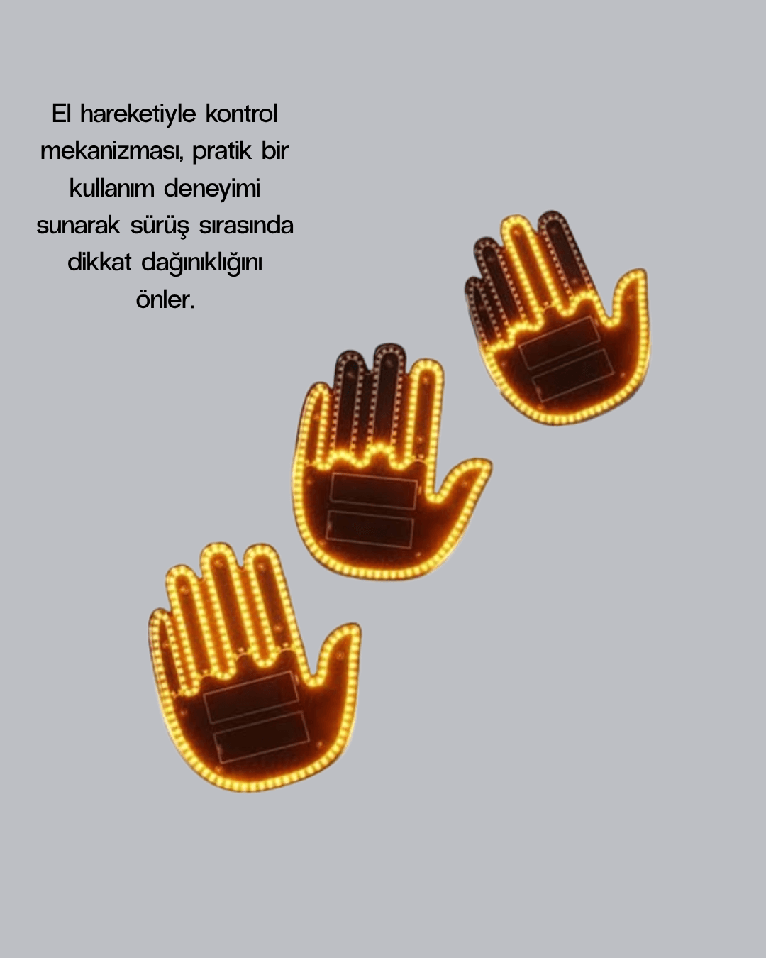 El Hareketiyle Kontrol Edilen 176 LED Amber Güvenlik Lambası 6