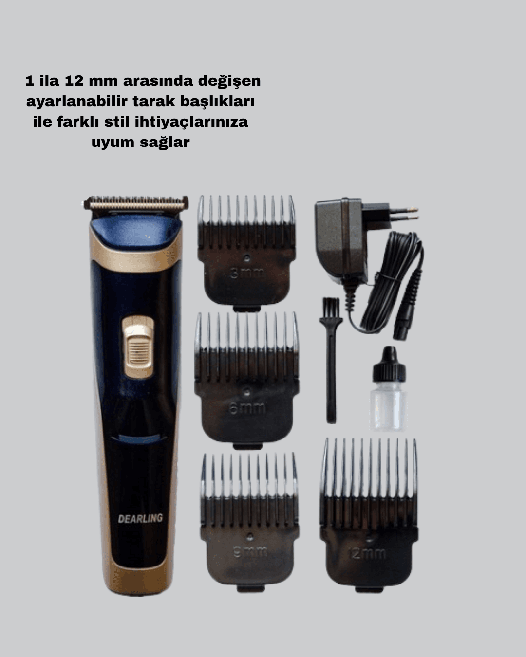 Çelik Bıçaklı Unisex Şarjlı Tıraş Makinesi – Sessiz Motor, Kablosuz ve Ayarlanabilir 6