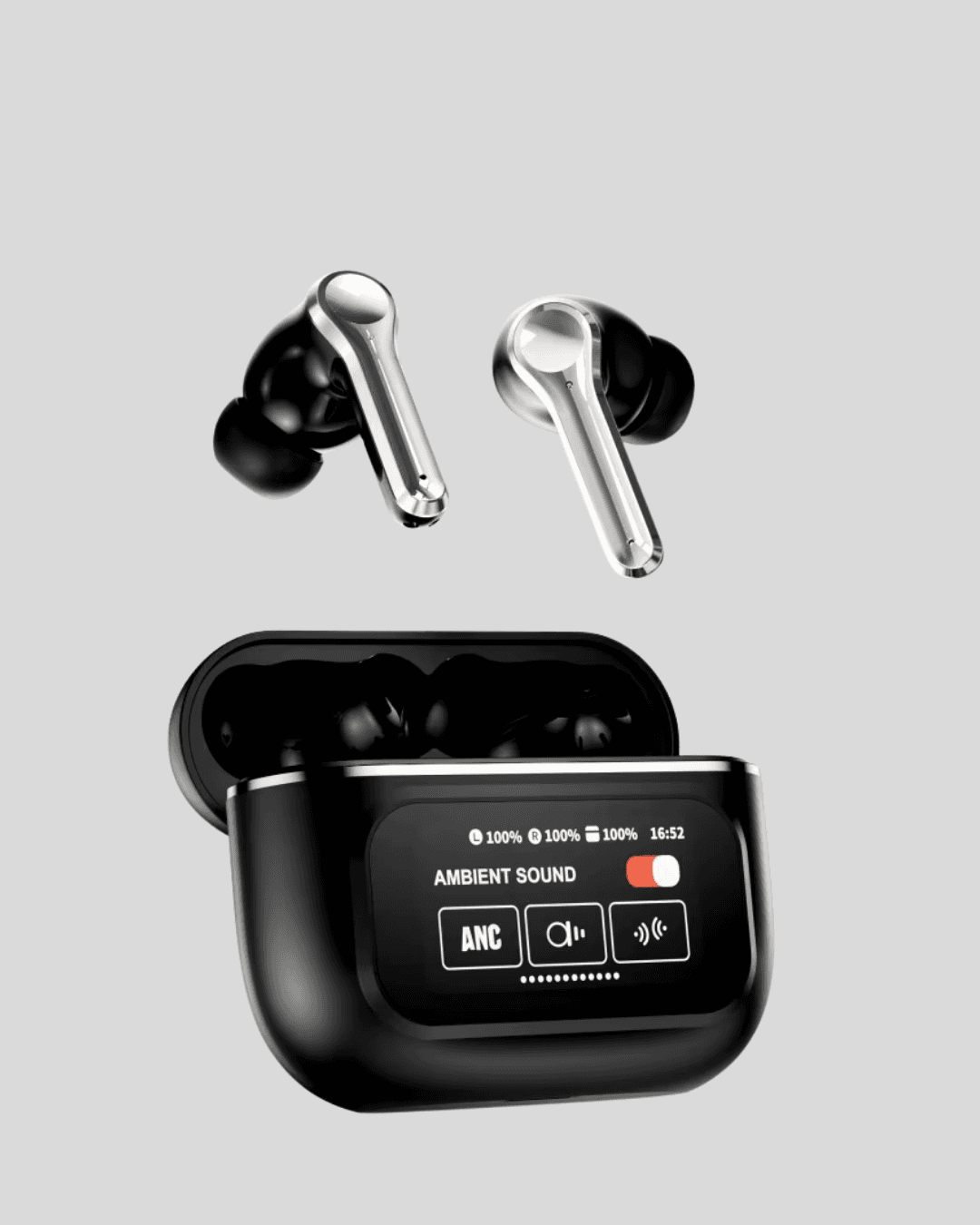 Aktif Gürültü Engelleme (ANC) Kablosuz Bluetooth Kulaklık – Dijital Ekranlı, Dokunmatik ve Uzun Pil Ömürlü 6