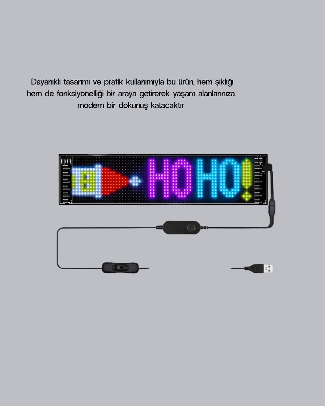 RGB LED Panel – Mobil Uyumlu, Yazı ve GIF Destekli, USB Bağlantılı Dekoratif Ekran 6