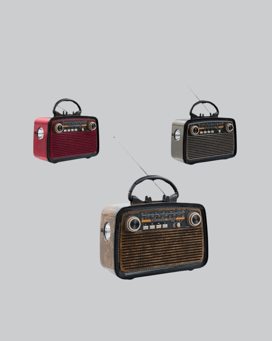 LED’li Nostaljik Bluetooth Hoparlör – Vintage Tasarım, Ahşap Doku 6