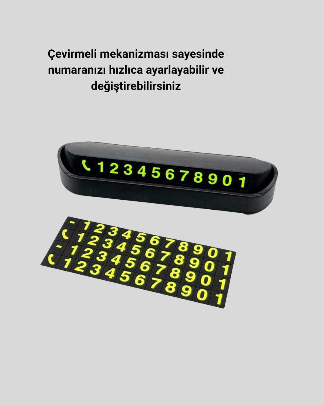 Alüminyum Kasa Gri Çevirmeli Araç İçi Telefon Numaratörü 6