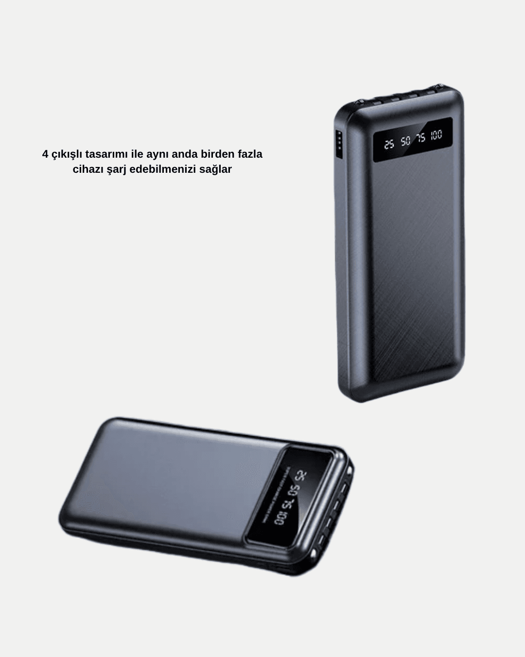 Powerbank 20000 mAh 4 Çıkışlı Hızlı Şarjlı ve LED Göstergeli 6