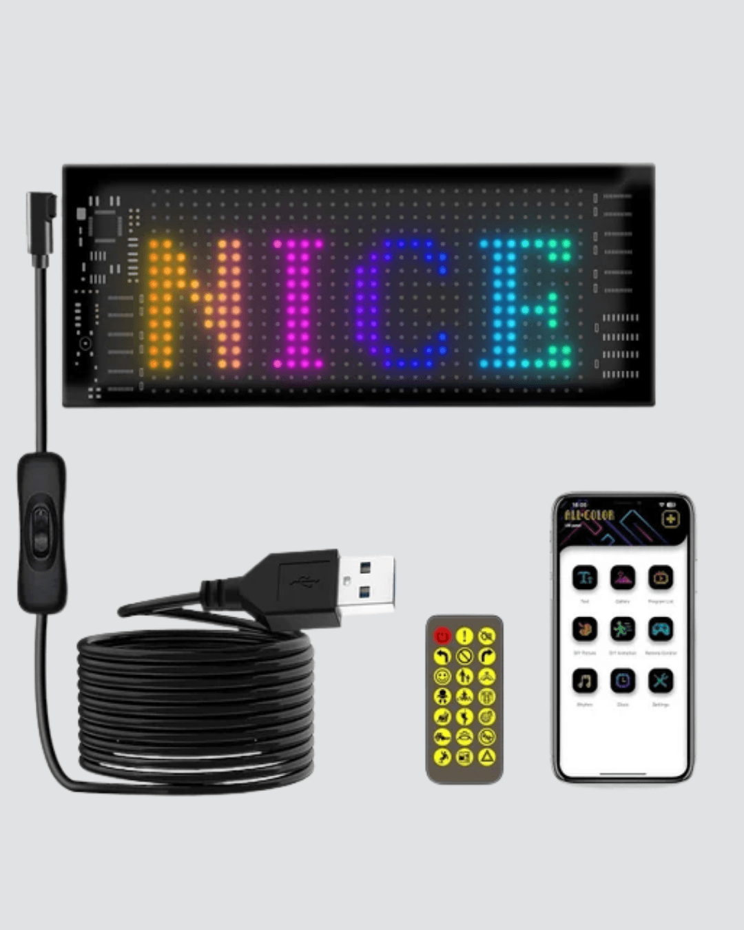 LED Matrix Piksel Panel Işığı – 5V USB, Uygulama Kontrollü 5