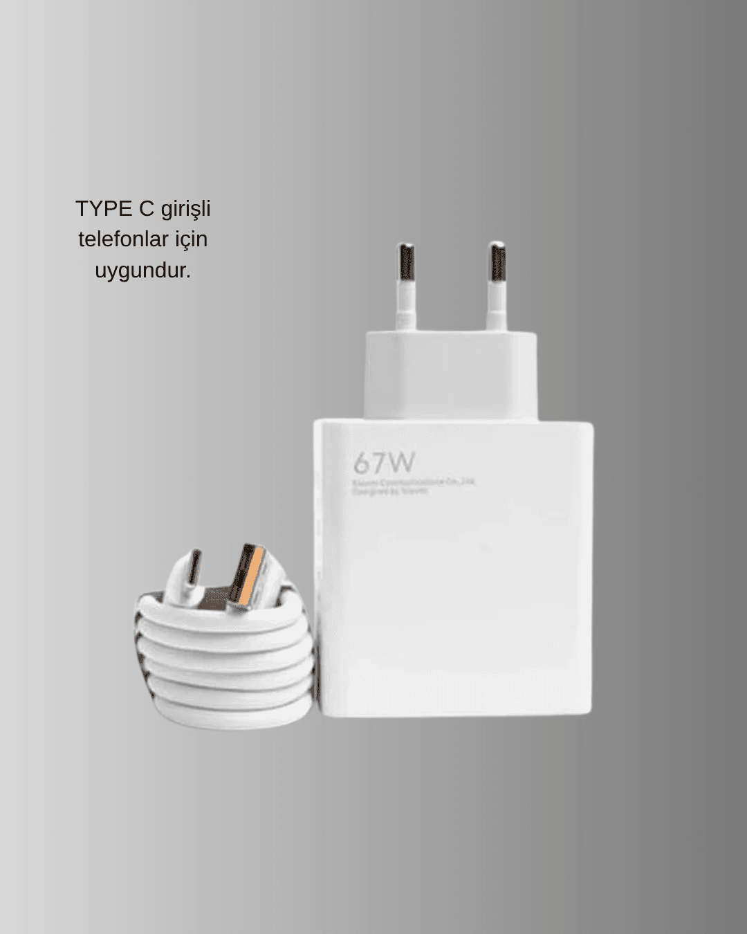 67W Süper Hızlı Şarj Adaptörü ve Kablo Seti – Güvenli, Kompakt ve Ergonomik Tasarım 6