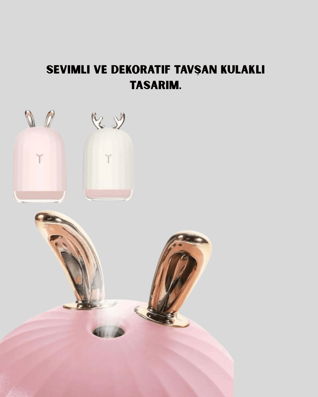 Beyaz Renk Ultrasonik Hava Nemlendirici ve Aromaterapi Difüzörü 3