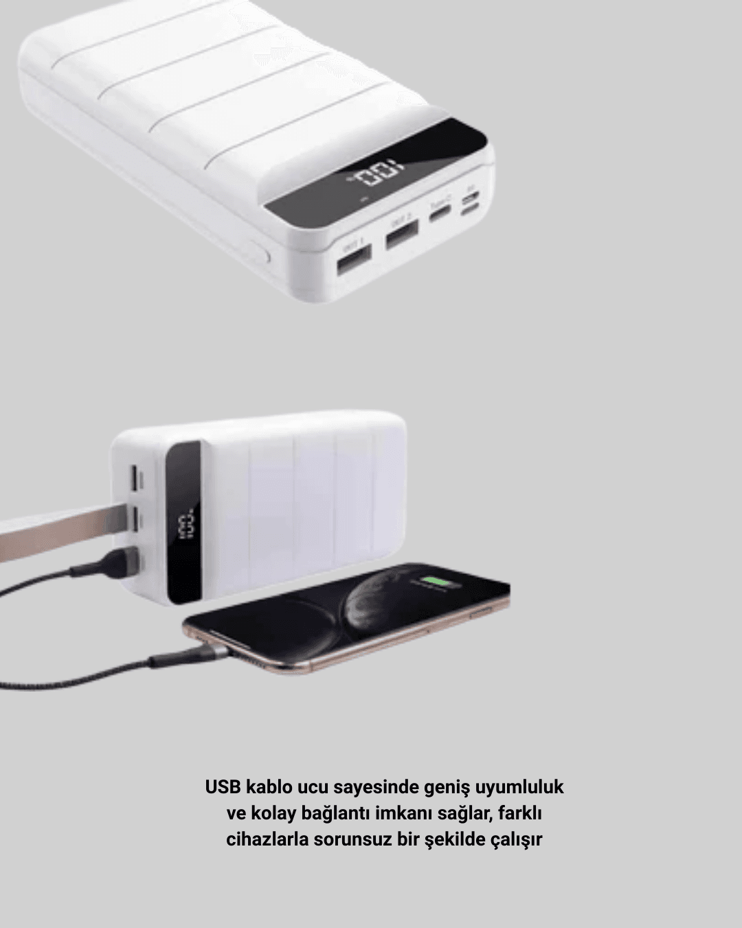 50000mAh LED Göstergeli Taşınabilir Şarj Cihazı 5