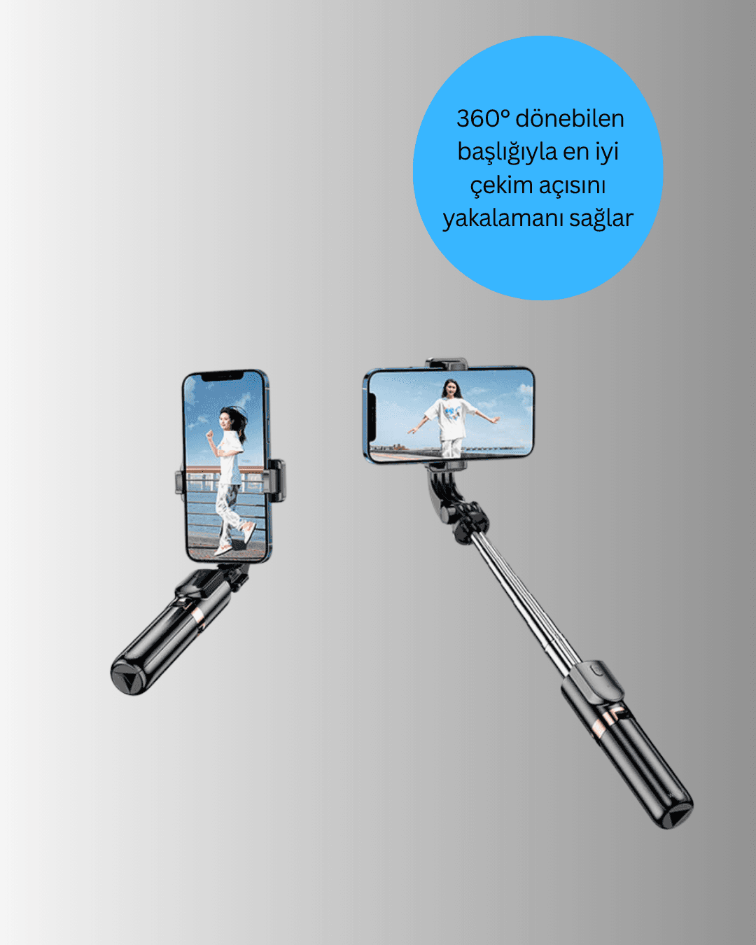Bluetooth’lu Işıklı Selfie Çubuğu – Katlanabilir, 130 cm 3