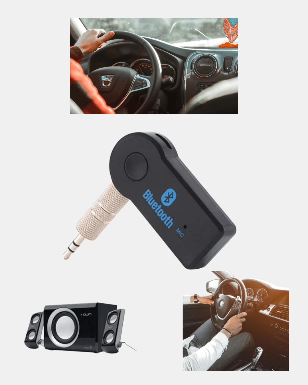 Bluetooth Araç Kiti AUX MP3 Çalar Kablosuz Eller Serbest Cihaz 6