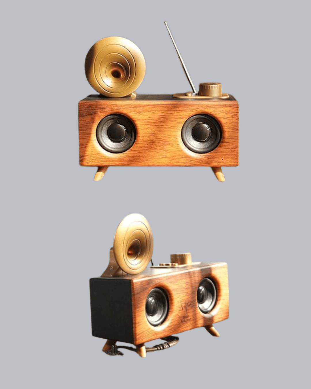 Retro Gramofon Tasarımlı Bluetooth Hoparlör – 3D Stereo Ses, 1800 mAh Batarya 6