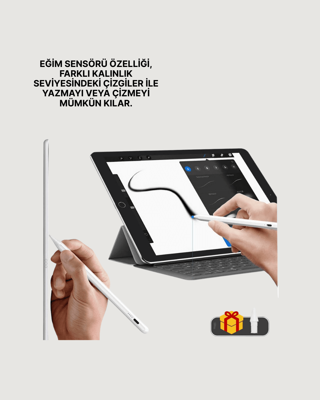 Eğim Sensörlü Dijital Kalem – Yüksek Hassasiyetli 1,0 mm Uç, Uzun Pil Ömrü 6