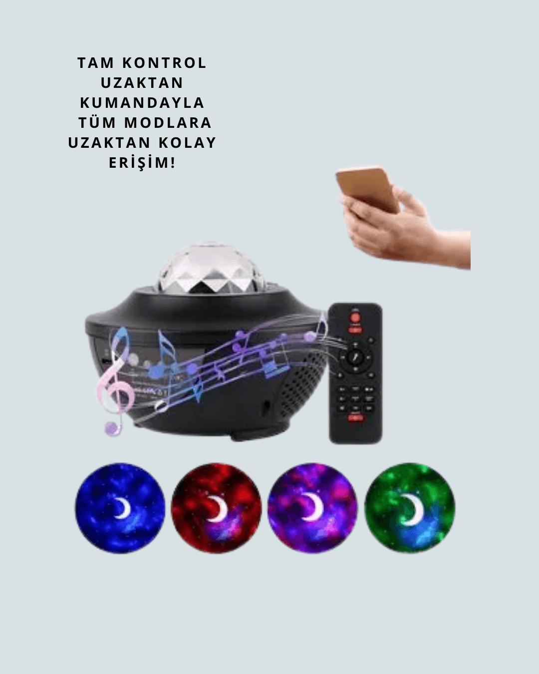 Yıldız & Okyanus Dalga Projektörü – Bluetooth / USB Hoparlörlü 5
