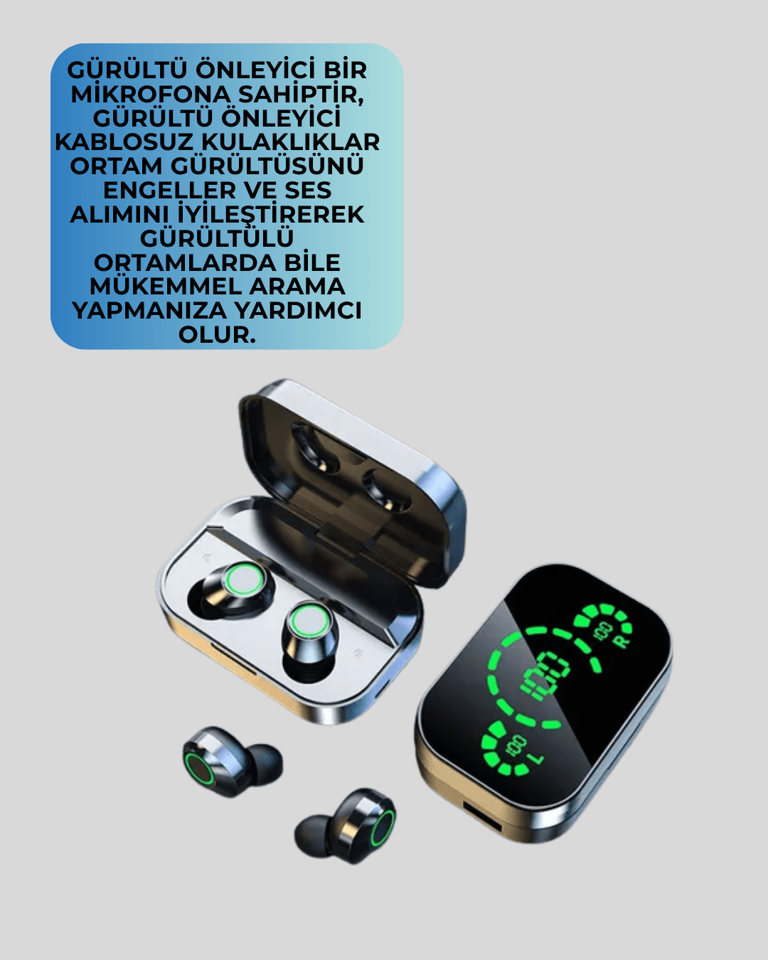 Akıllı Dijital Ekranlı TWS Kulaklık – Uzun Pil Ömrü, Stabil Bağlantı 4