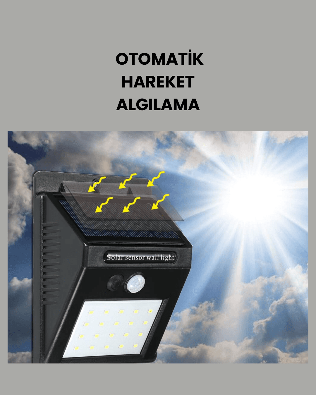 Hareket Sensörlü Güneş Enerjili Dış Mekan LED Lamba 100/144 LED 5