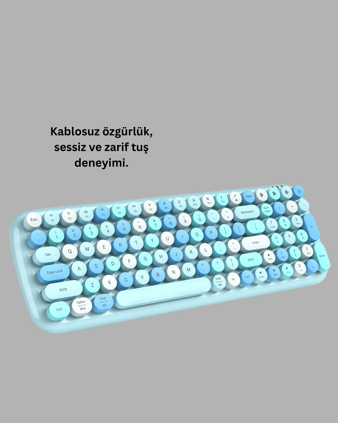 Kablosuz Klavye Mouse Seti mavi 4