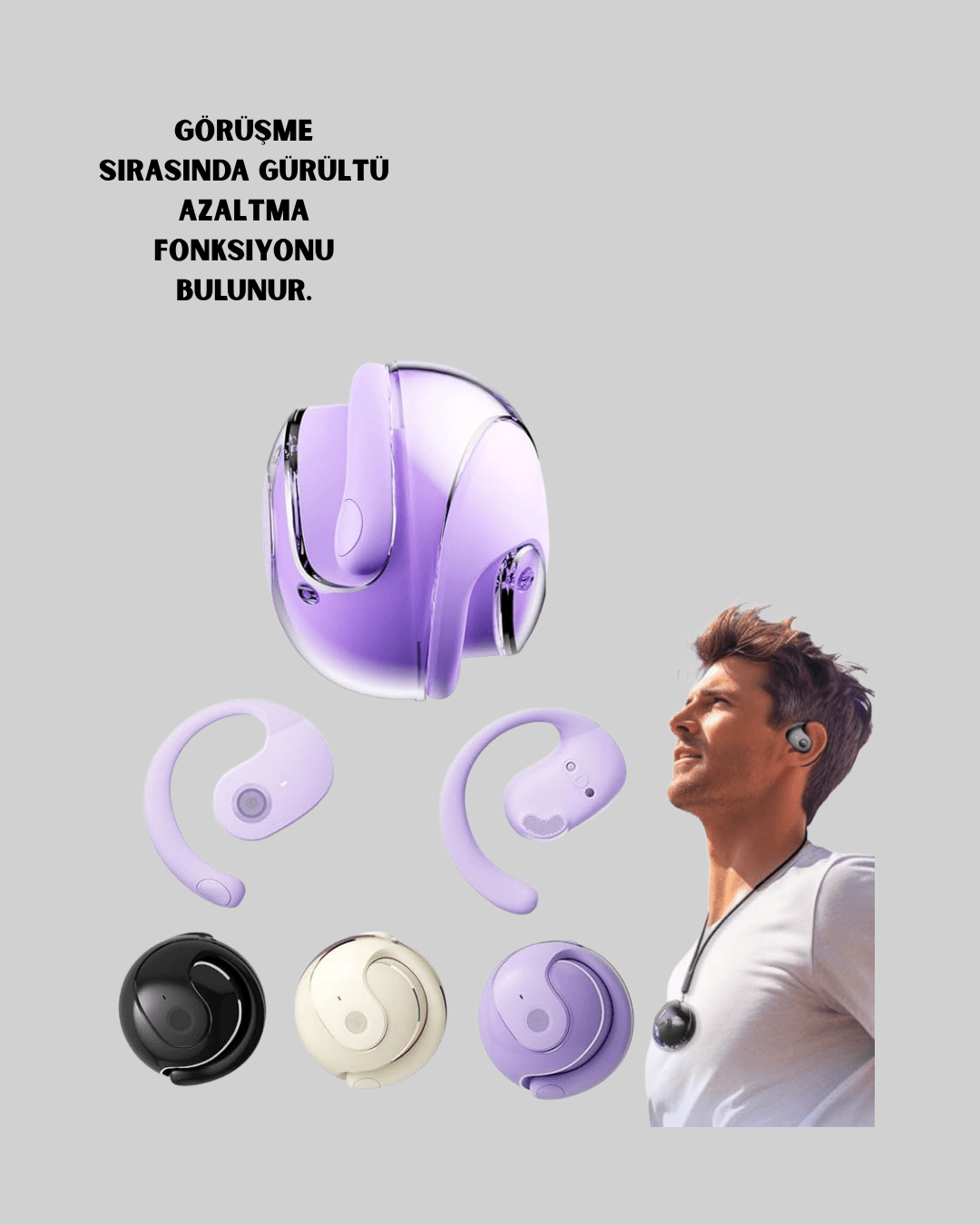 kulak arkası  Bluetooth Kulaklık, Gürültü Azaltma 3