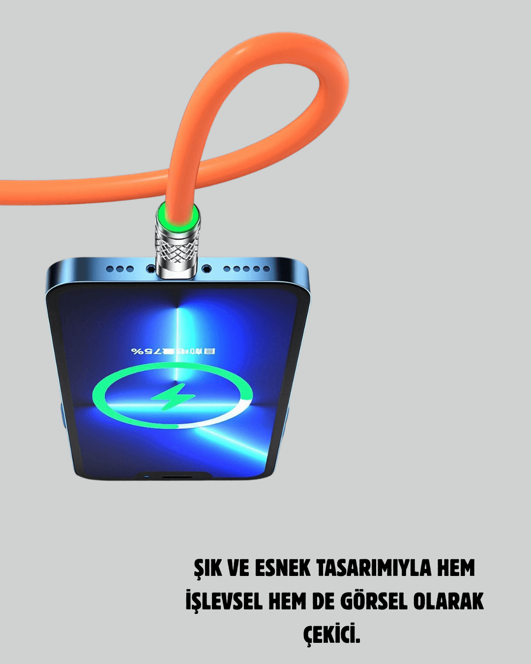 120W Şarj Destekli 3’ü 1 Arada Çoklu Şarj Kablosu – 1.2 Metre 3