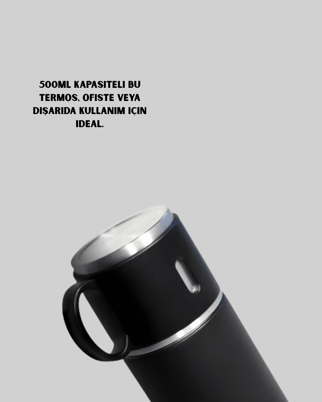304 Çelik Termos Seti | 2 Bardaklı, 500 ml, Uzun Süre Isı Koruma 5