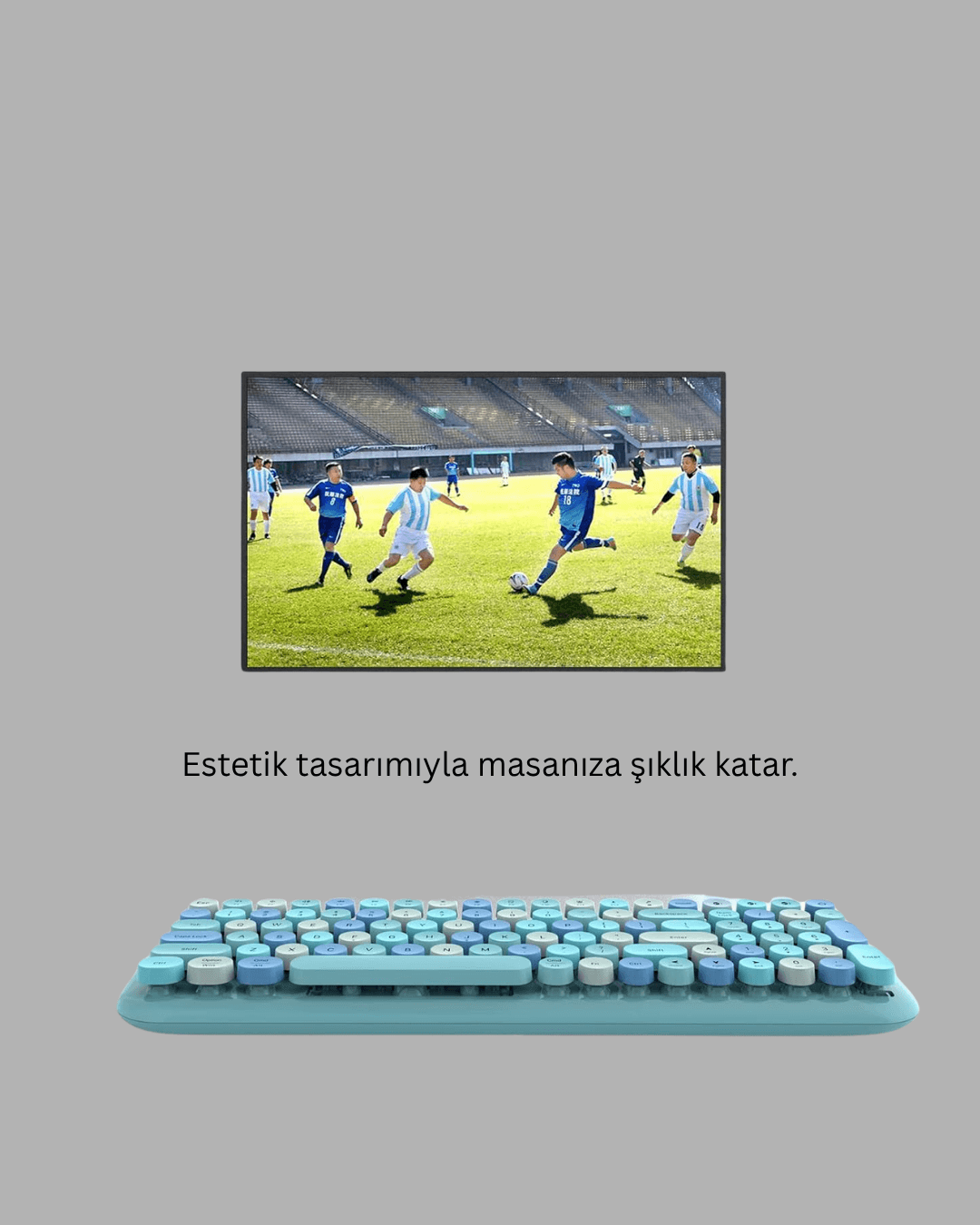 Kablosuz Klavye Mouse Seti mavi 5