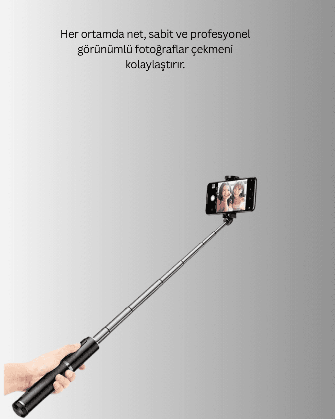 Bluetooth’lu Işıklı Selfie Çubuğu – Katlanabilir, 130 cm 5