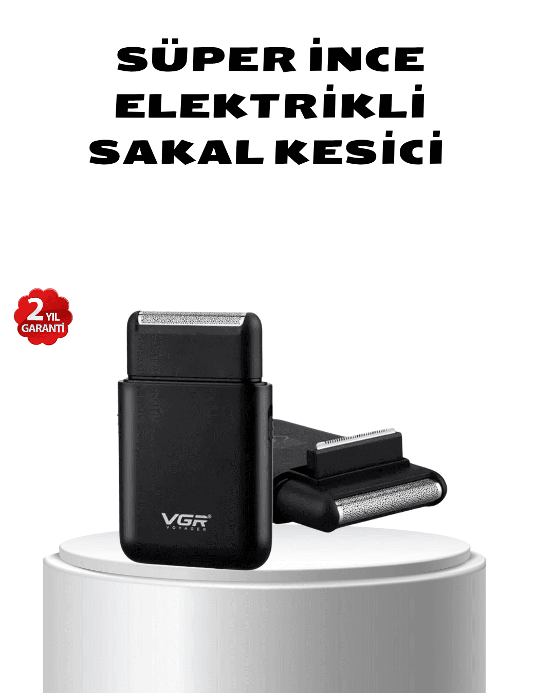 Elektrikli Tıraş Makinesi Çift Başlıklı Ultra İnce Tasarım