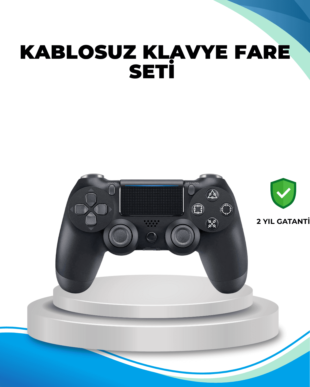 Kablosuz PS4 Oyun Kolu Çift Motor Titreşimli Uzun Bataryalı Ergonomik Tasarım