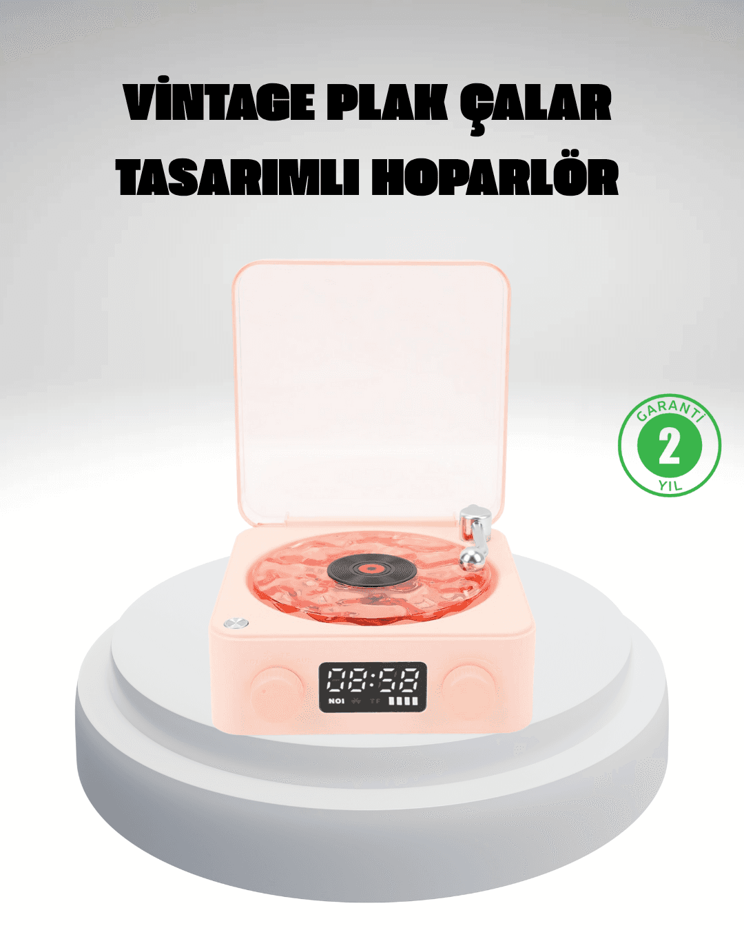 Gece Lambası Stereo Bluetooth Hoparlör Dijital Saat Su Dalgası Efektli 3-ü-1 Cihaz