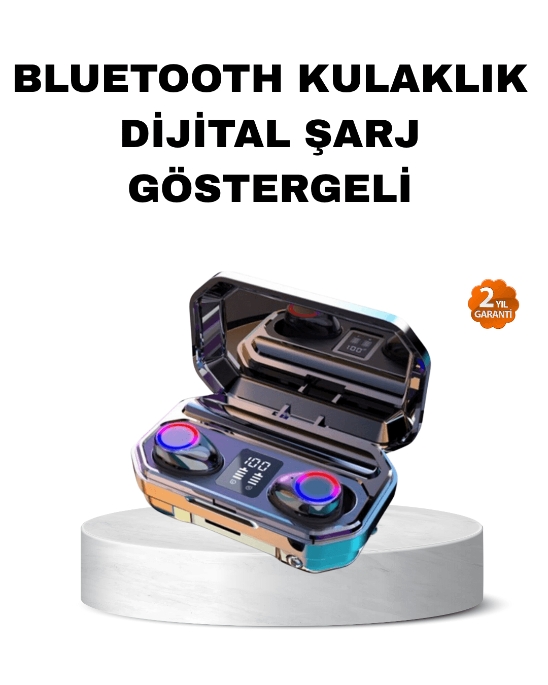 Kablosuz Kulaklık Uzun Pil Ömürlü Şarj Kutulu Ergonomik Hafif Tasarım