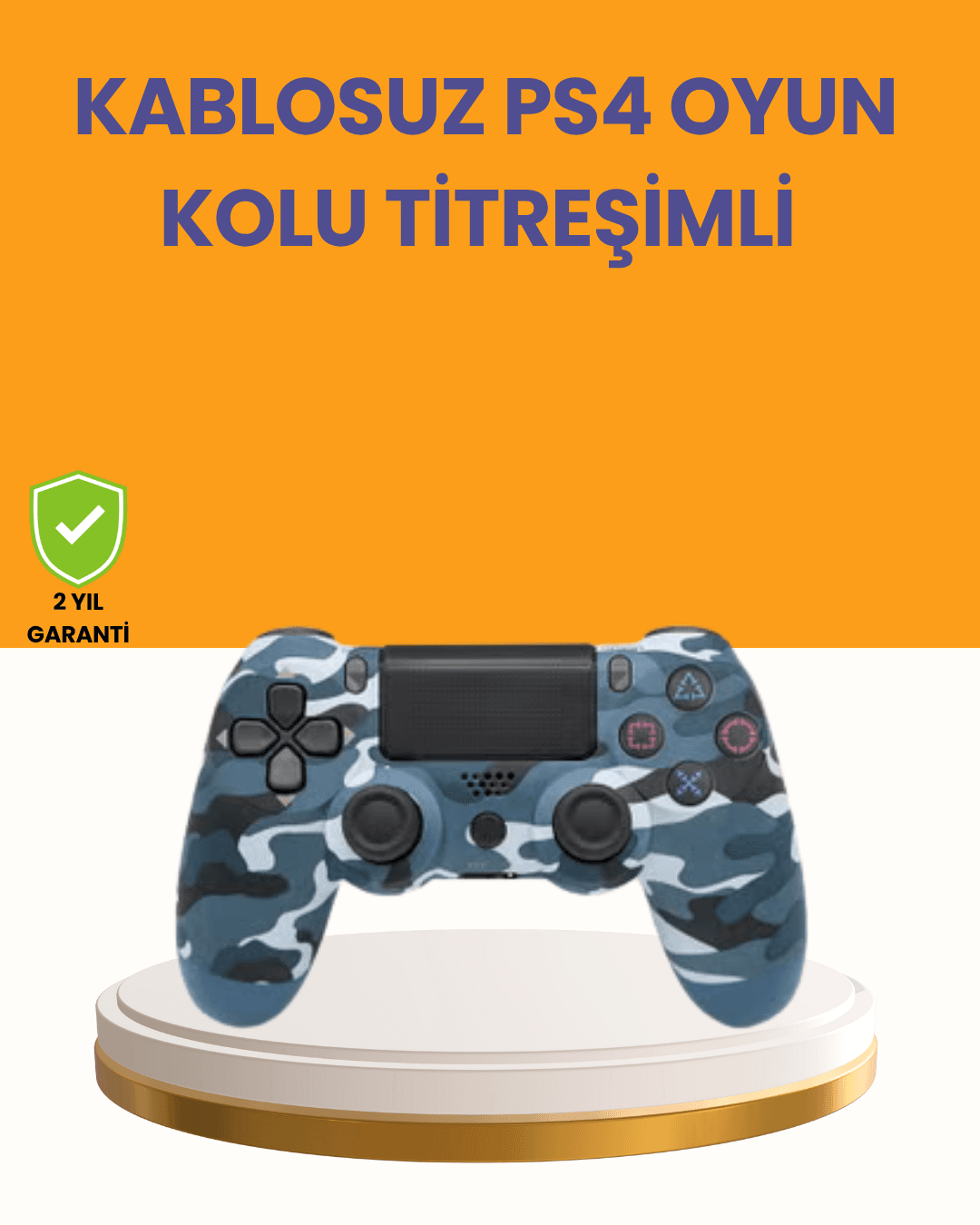 PS4 Kablosuz Oyun Kolu Gecikmesiz Bağlantılı Ergonomik Tasarım Siyah