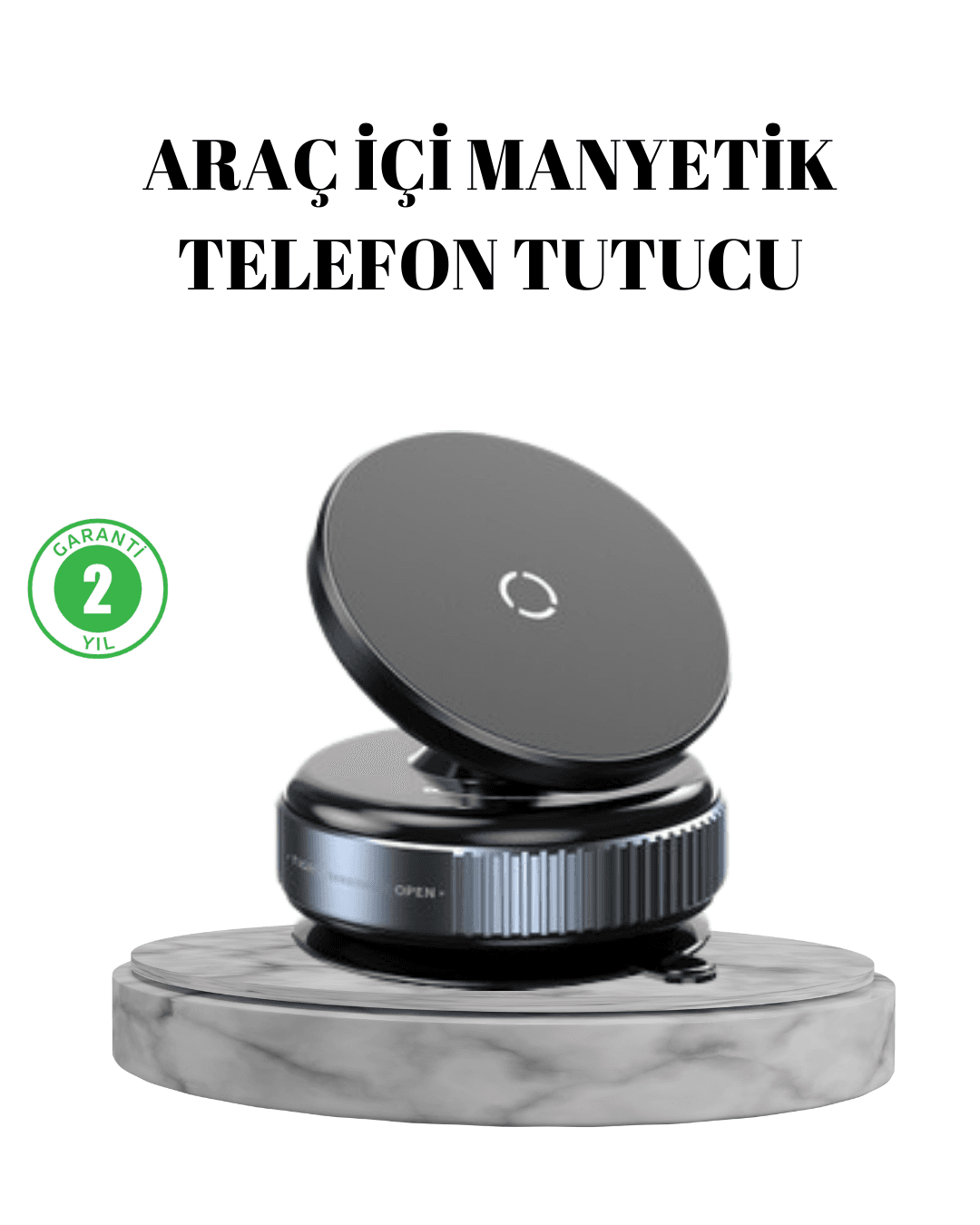 Vakumlu Vantuzlu Mıknatıslı Telefon Tutucu 360 Derece Döner