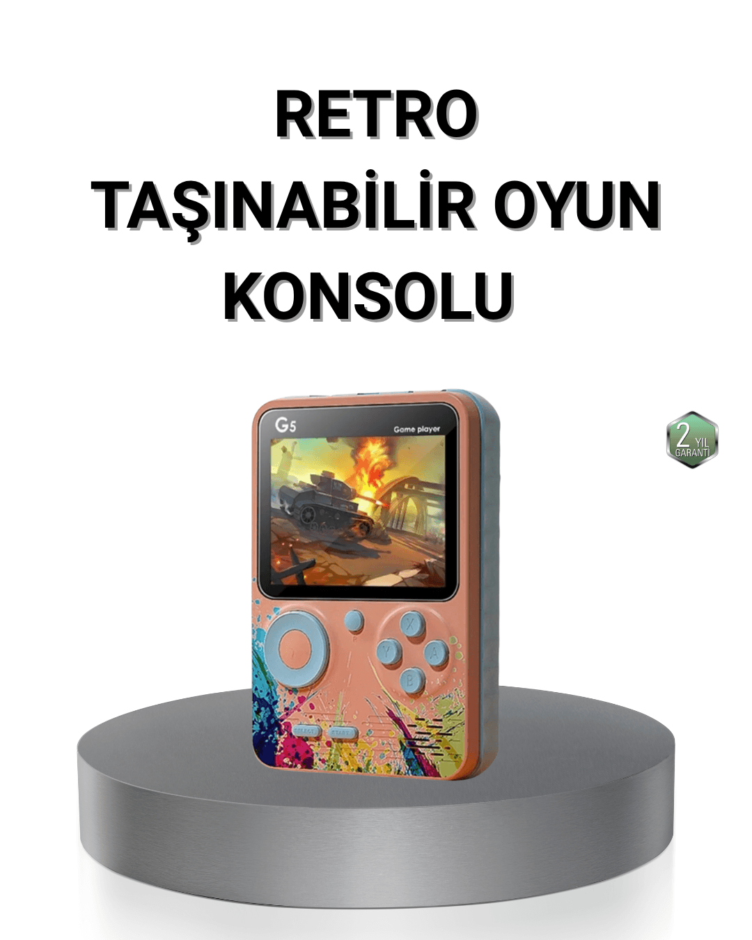 Retro Taşınabilir Oyun Konsolu 500 Klasik Oyun 3.0 İnç Renkli Ekran Şarjlı