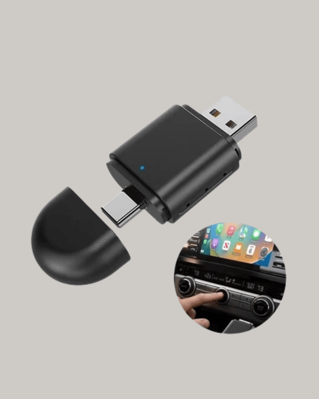 Kablosuz CarPlay ve Android Auto Adaptörü – USB-A & Type-C Girişli Akıllı Dönüştürücü 6
