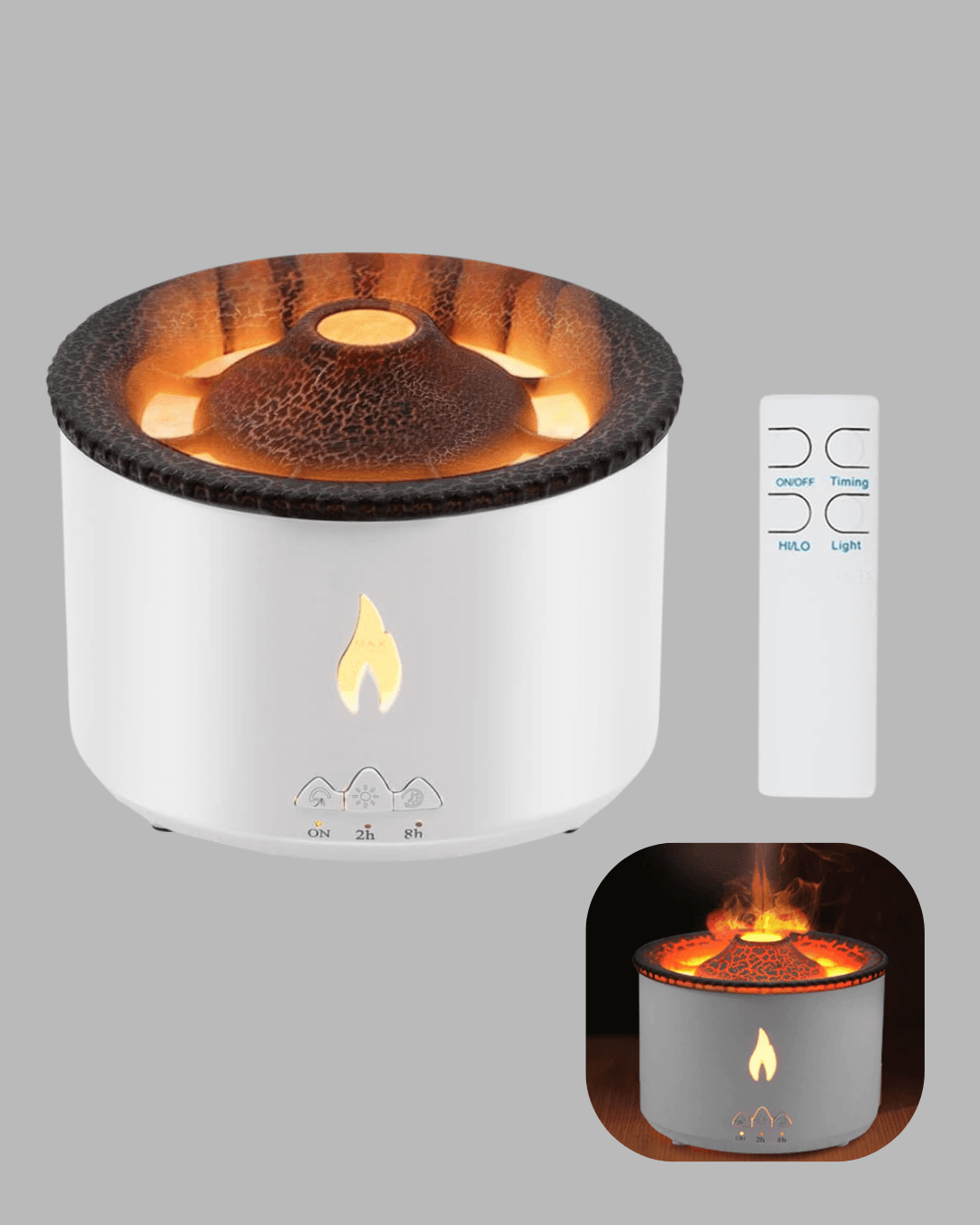 Alev Efektli Buhar Makinesi – Aromaterapi, Nemlendirme ve Işık Modlu Tasarım 6