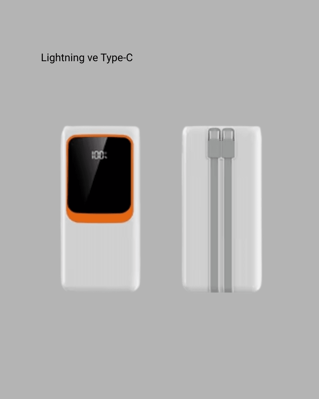 10000 mAh Taşınabilir Powerbank – Çift Çıkışlı Type-C ve Lightning Uyumlu 6