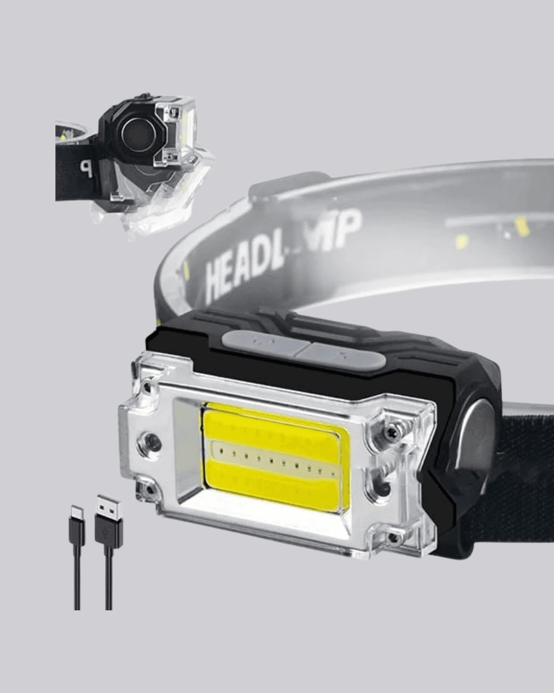 USB Şarjlı Mini LED KAFA Feneri 50m Odak 150m Geniş Aydınlatm 4