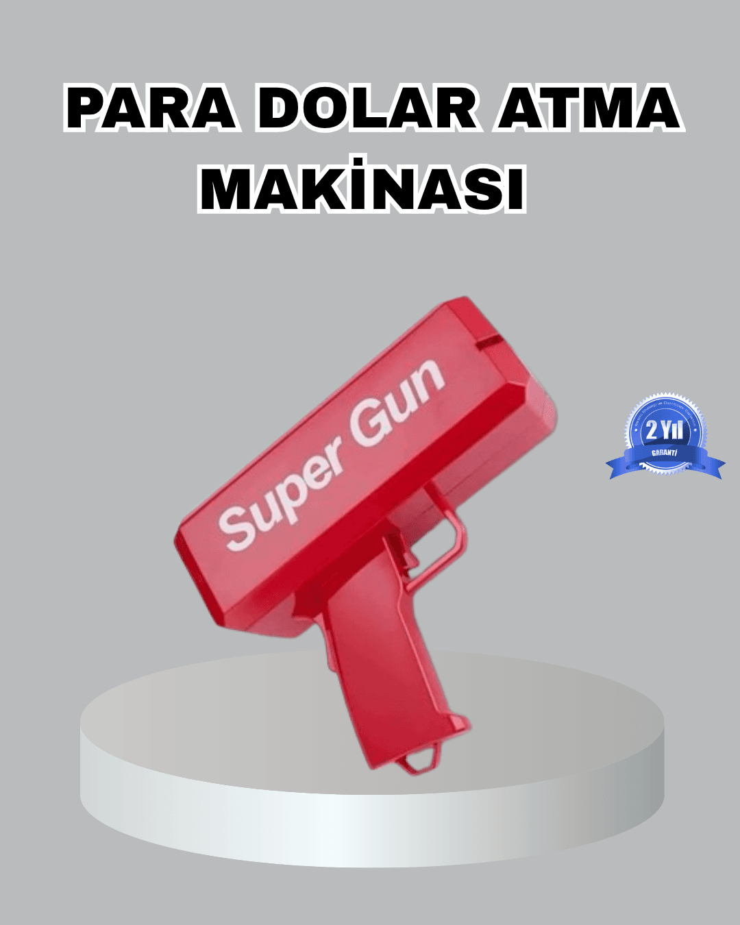 Para Saçma Makinesi Kırmızı Model 100'lü Para Hediyeli - Parti Tabancası