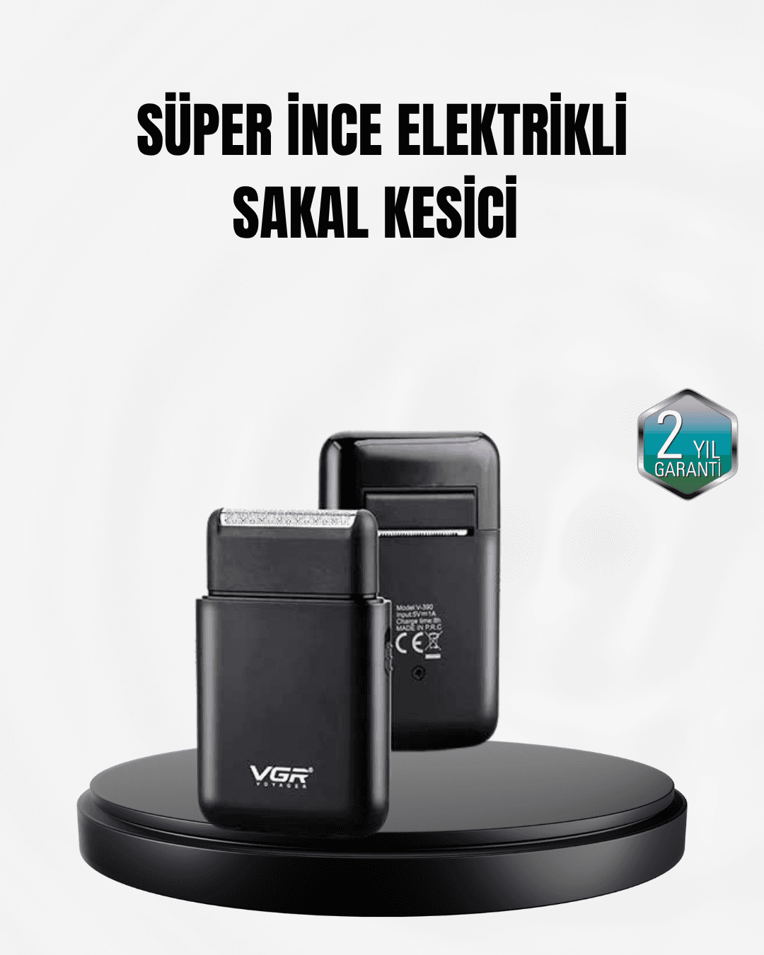 Taşınabilir Elektrikli Tıraş Makinesi USB Şarjlı 5W Motor ve 0.3 mm Hassas Kesim