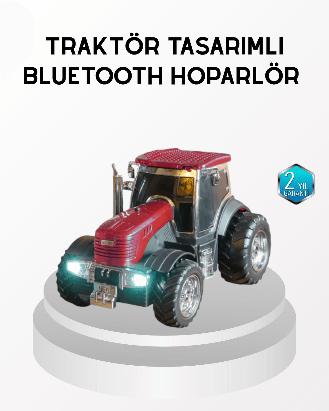 Bluetooth Nostaljik Traktör Hoparlör LED Işıklı 12W Güçlü Ses