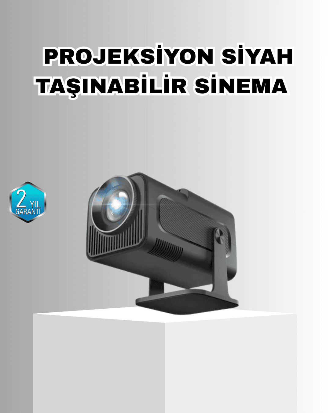 Taşınabilir Akıllı Projeksiyon HDMI USB Uyumlu Oyun Destekli Kompakt