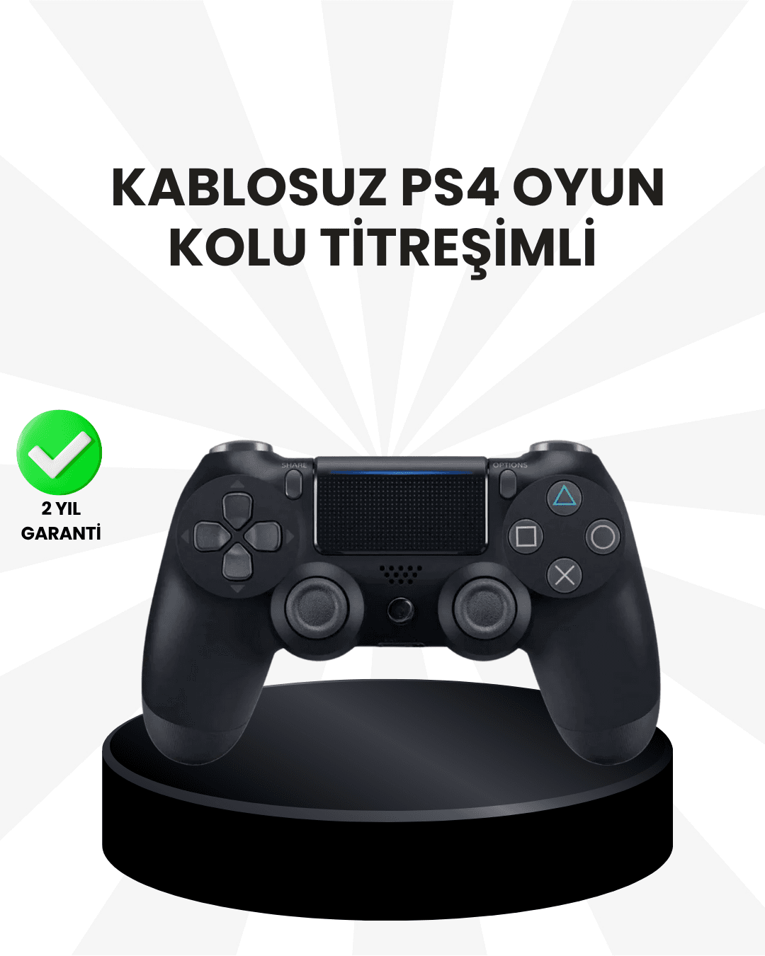 Şarjlı Kablosuz PS4 Oyun Kolu Titreşimli Hassas Kontrol Bluetooth