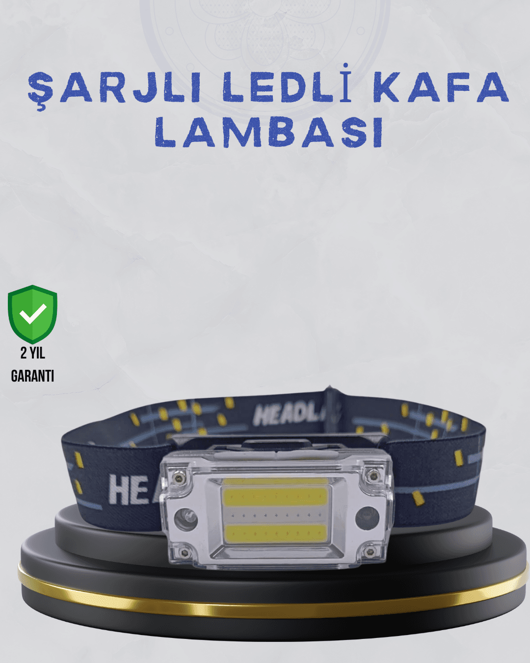 Kompakt LED Kafs Feneri USB Şarjlı Manyetik 2 Işık Modlu 215 Lümen