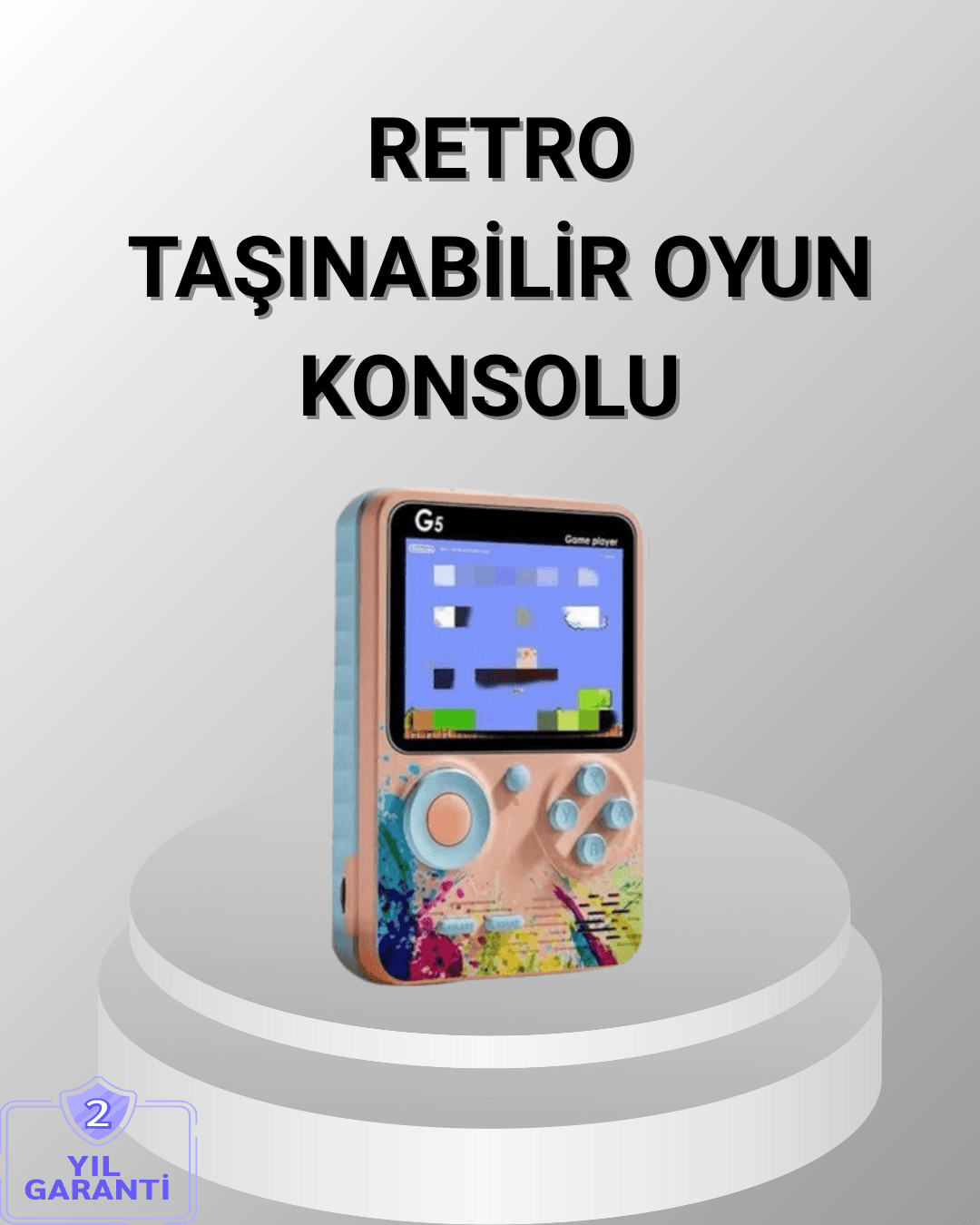 Mini Retro Oyun Konsolu 500 Oyunlu 3.0 İnç Ekran Şarjlı Batarya Taşınabilir