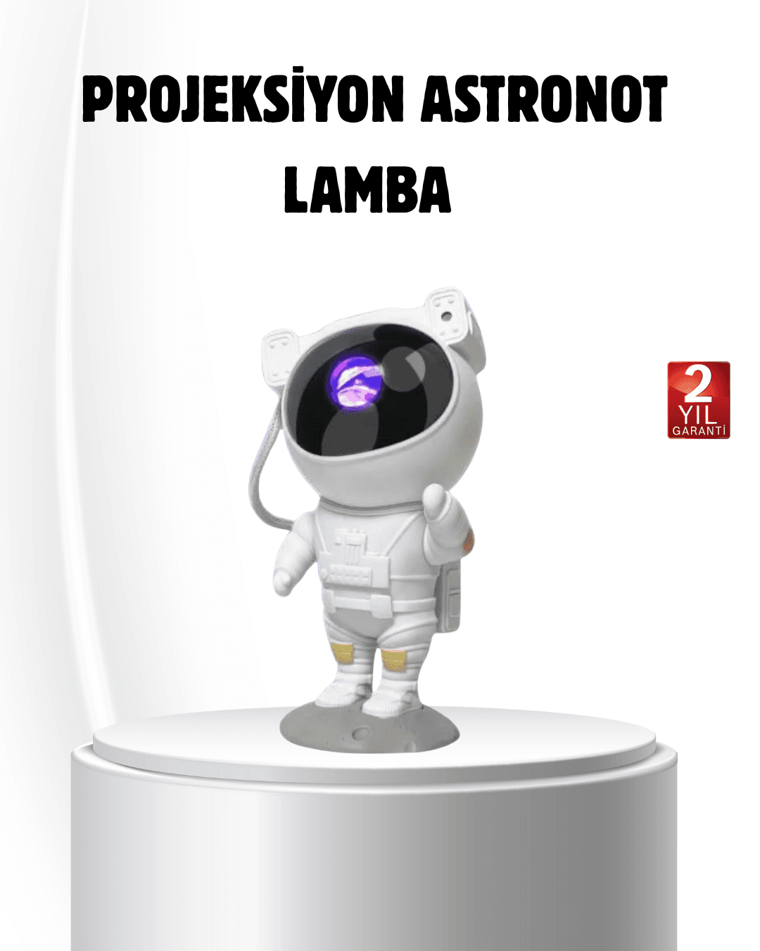 Bluetooth Müzikli Astronot Projeksiyon Lambası Yıldız ve Ay Efektli