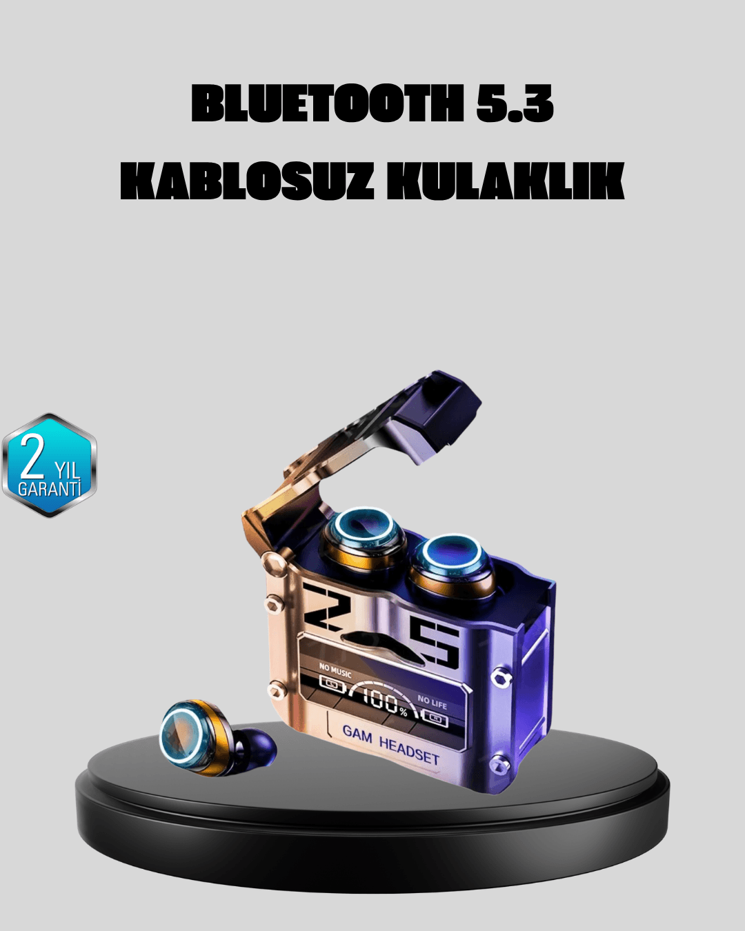Bluetooth 5.3 Kablosuz Kulaklık – Ultra HD Ses Kalitesi, Gürültü Engelleme