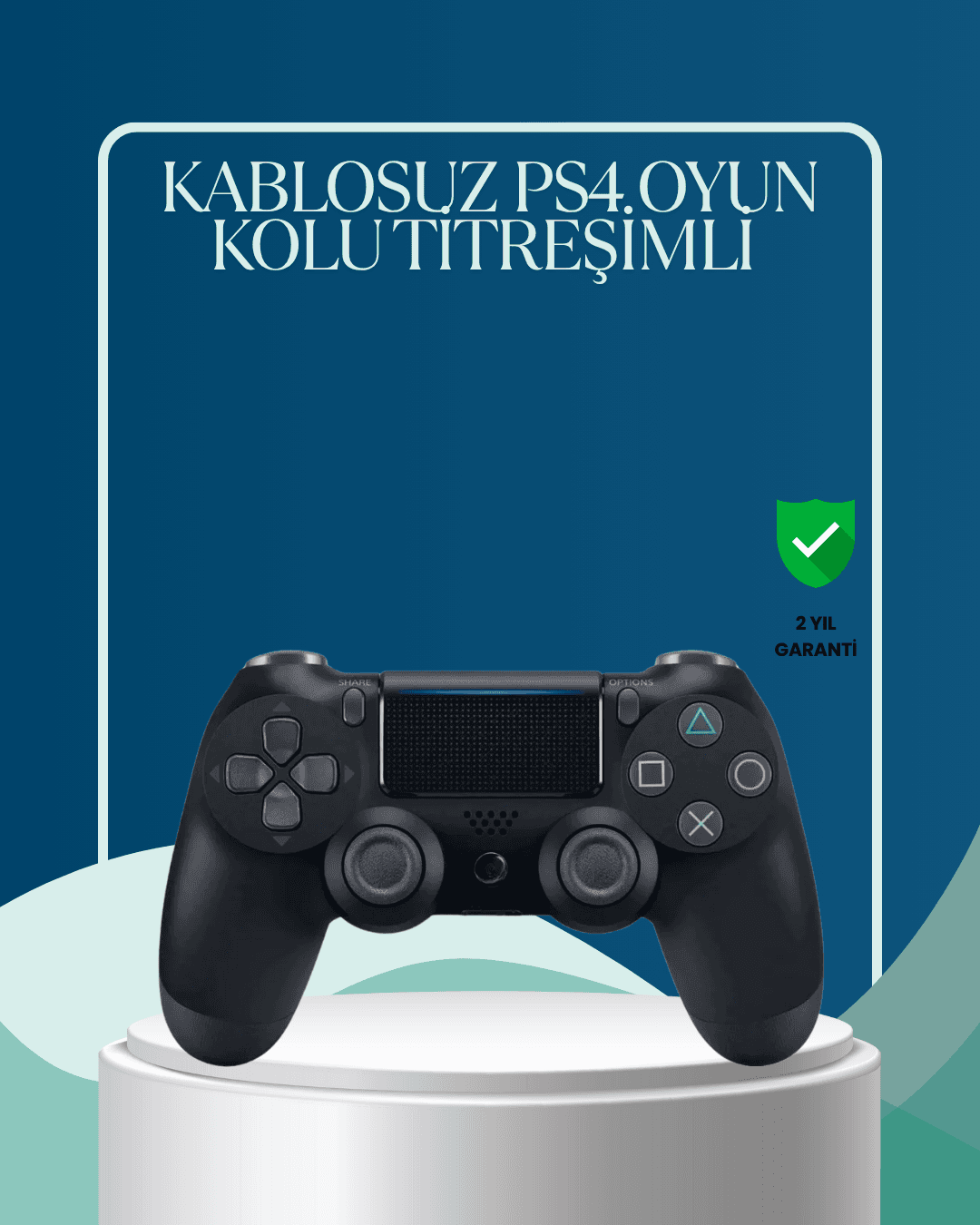 Kablosuz PS4 Oyun Kolu Çift Motor Titreşimli Uzun Bataryalı Ergonomik Kontrol Cihazı