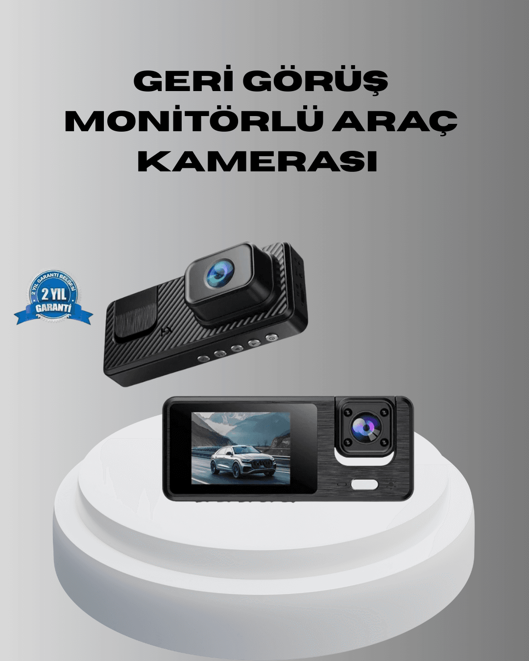 Park Modlu 3 Kameralı Araç Kayıt Cihazı 1080P Ön Kamera 2’’ Ekran