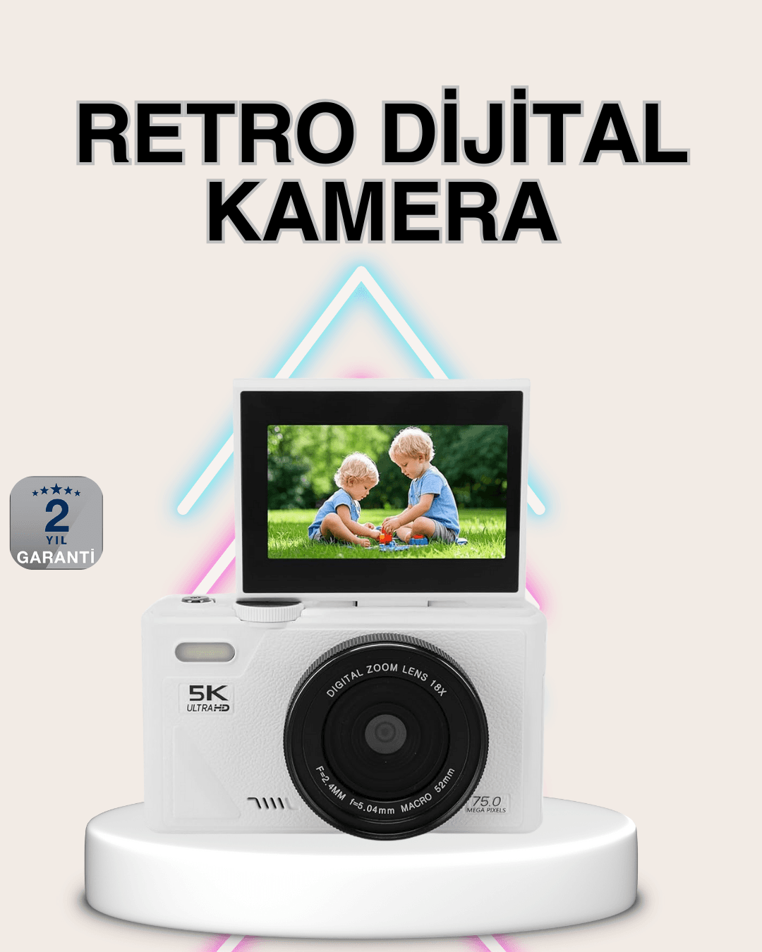 5K Dijital Kamera Otofokus WiFi Aktarım ve 18x Dijital Zoom